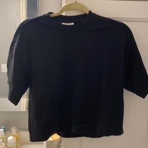 Top Shop Boxy oversized black cropped top